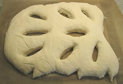 Fougasse nach dem Formen