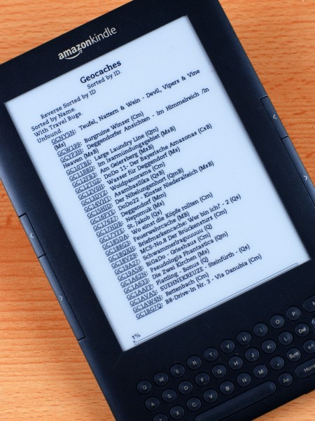 Pocket Query (PQ) auf dem Kindle