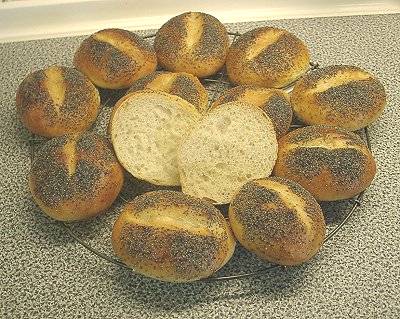 Crusty Rolls, aufgeschnitten