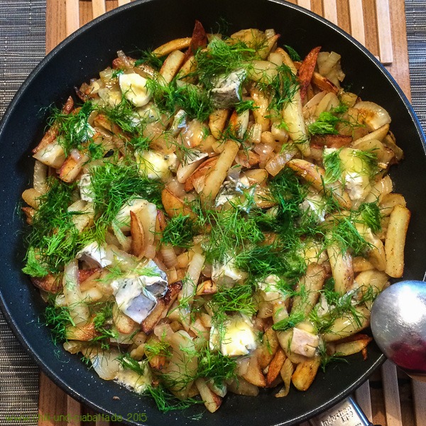 Fenchel-Kartoffel-Pfanne mit Blauschimmelkäse