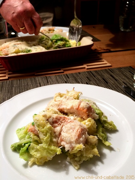 Lachs-Wirsing-Auflauf