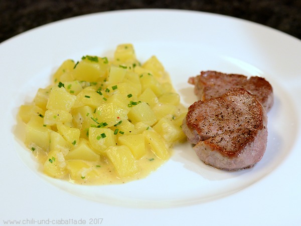 Kartoffelotto mit Schweinemedaillons