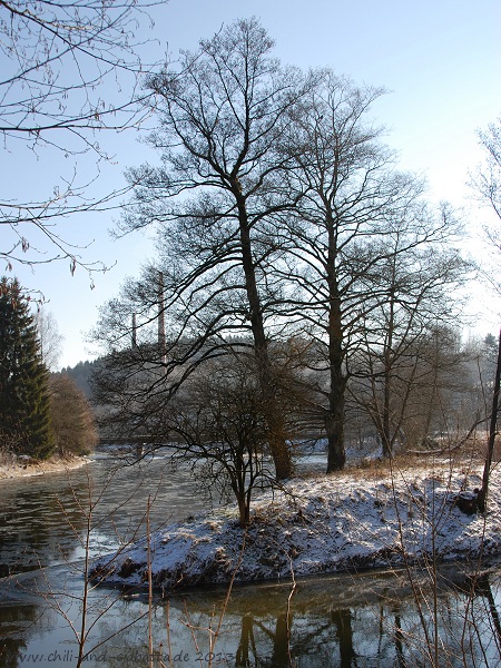 Beginnende Eisbildung Schwarzer Regen Teisnach