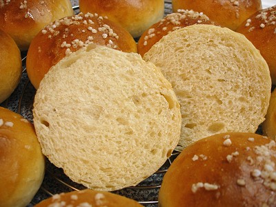 Hveteboller aufgeschnitten