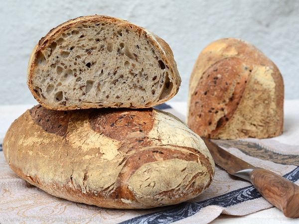 Leinsamenbrot mit Dinkelanteil Anschnitt