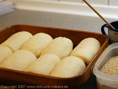 rolled dough in the pan