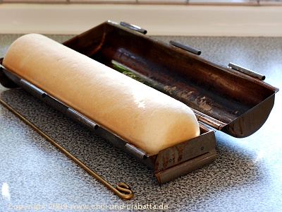 Runder Toast in der Form gebacken