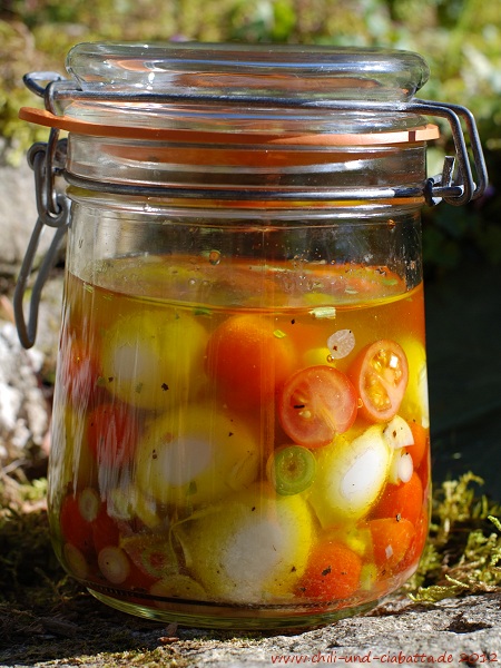 Wachteleier in Tomatenvinaigrette